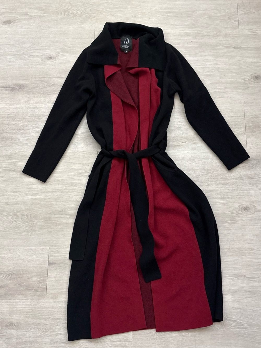 Vertigo Paris Colorblock Belted Coat